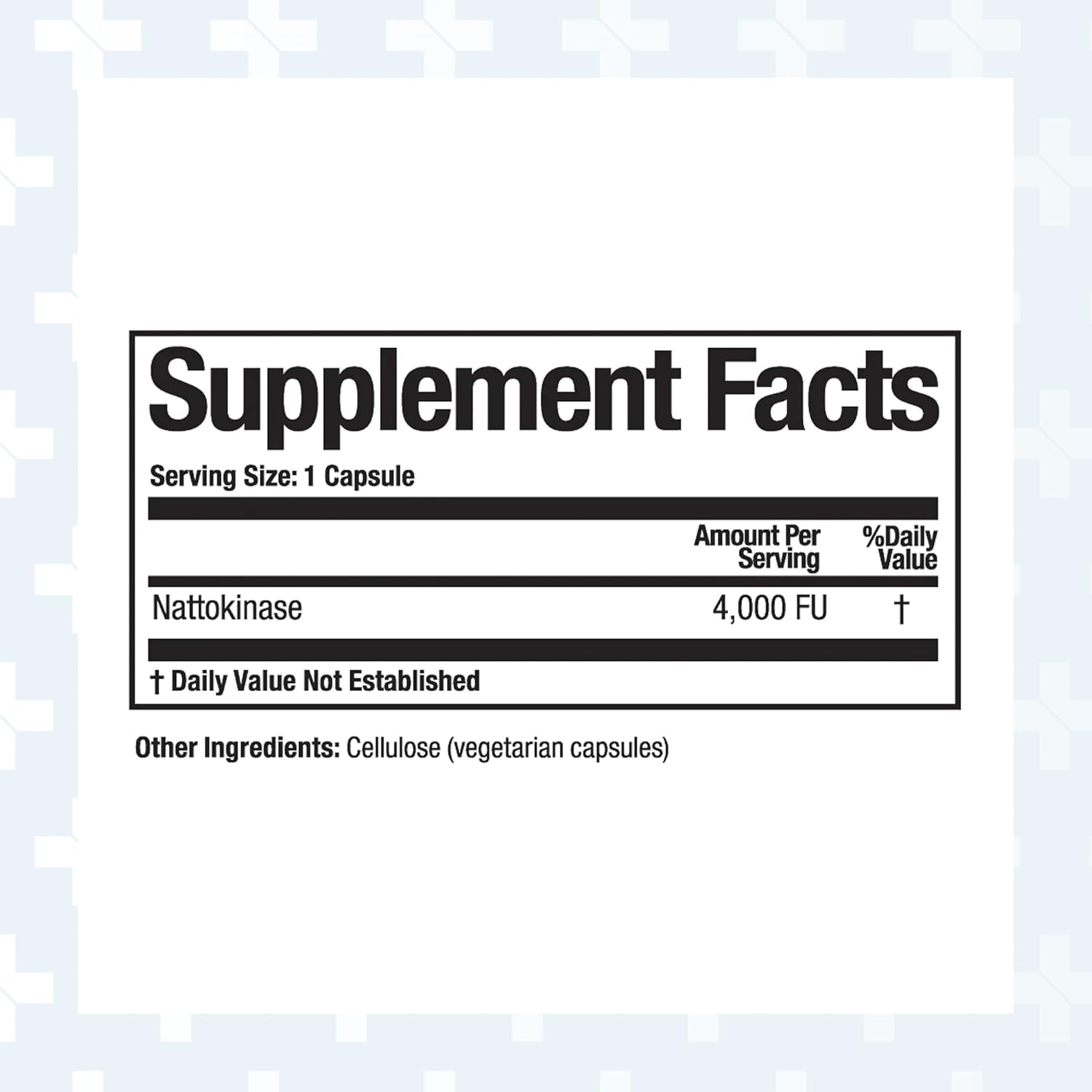 Nattovena Supplement Facts Label